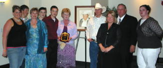 The family of the late Warren Bessman, Madison, accepts the 2006 Hall of Fame plaque for 