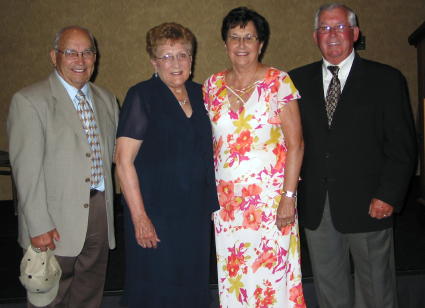 From left to right: John Fox and his wife, Jean and Clara Mae Fox with husband, Darwin, 